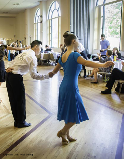 A pair of our senior dancers pay reverencé during the Kansas City Dance Classic, one of Kansas and Missouri's best amateur dancesport competitions